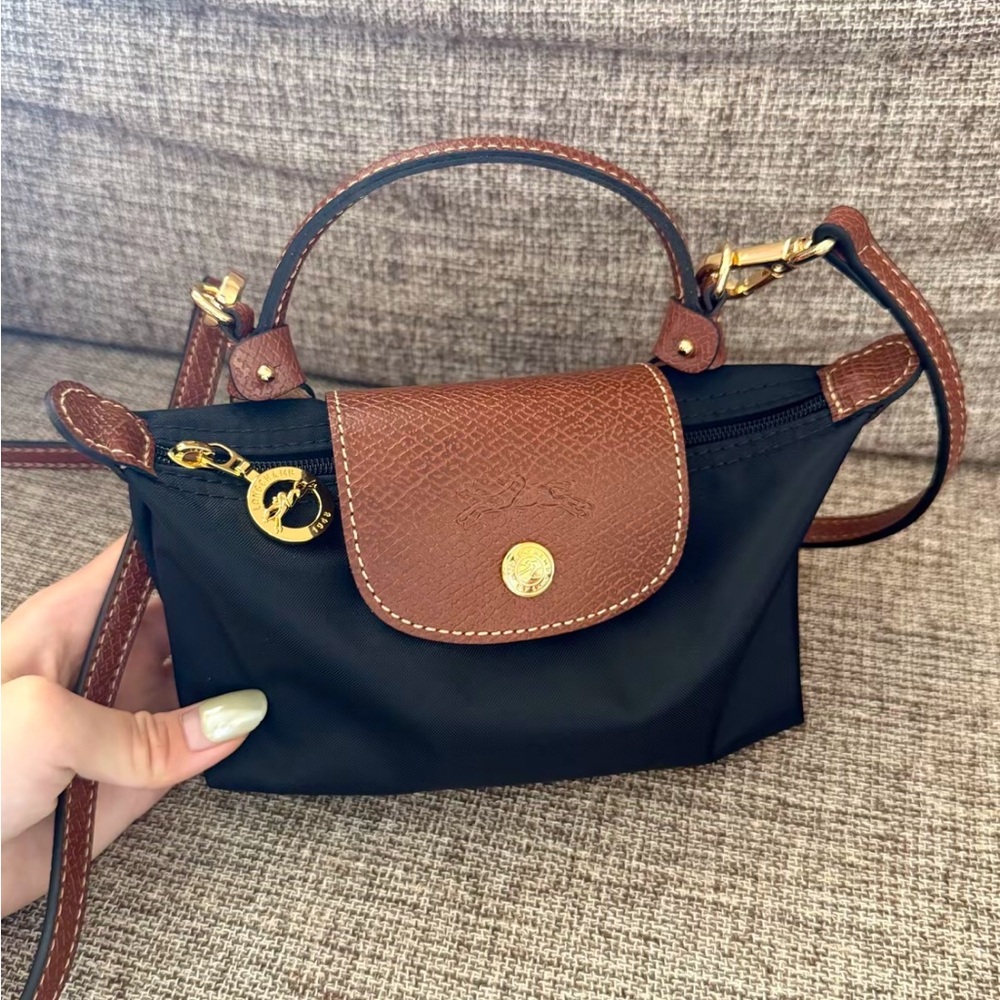 Longchamp Le Pliage Mini Tote Handbag Detachable Crossbody Strap